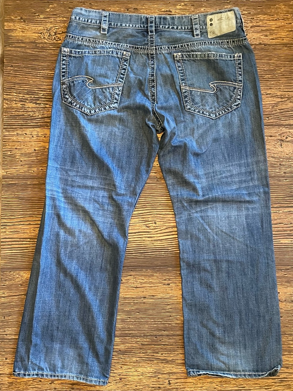 Silver Men's 40 x 32 Blue Denim Jeans - Classic Straight Fit